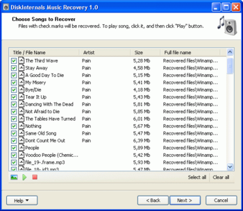 DiskInternals Music Recovery screenshot