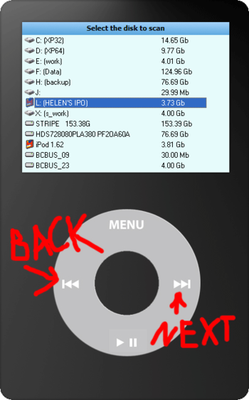 DiskInternals Recovery for iPod screenshot