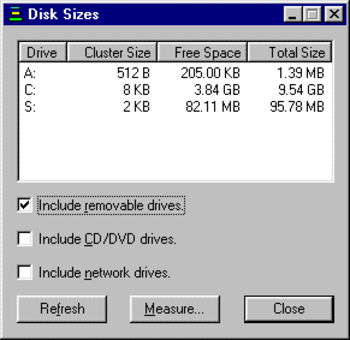 DiskSizes screenshot