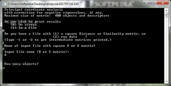 DistPCoA screenshot