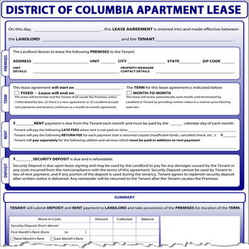 District of Columbia Apartment Lease screenshot