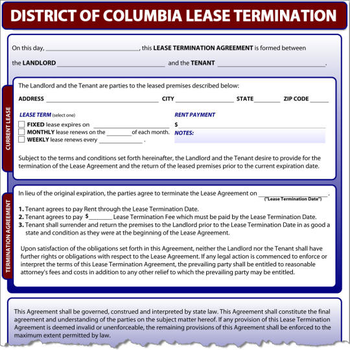 District of Columbia Lease Termination screenshot