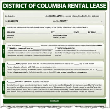 District of Columbia Rental Lease screenshot