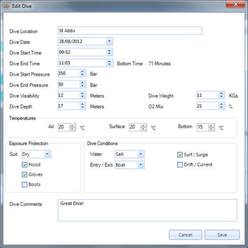 Dive Logger screenshot 2