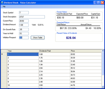 Dividend Calc screenshot 2