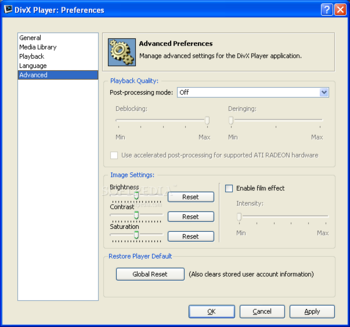 DivX Player (with DivX Codec) for 2K/XP screenshot 6