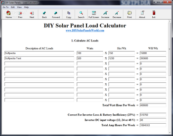 DIY Solar Panels - Load Calculator screenshot