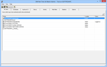 DM Net Time & Watch Administrator screenshot