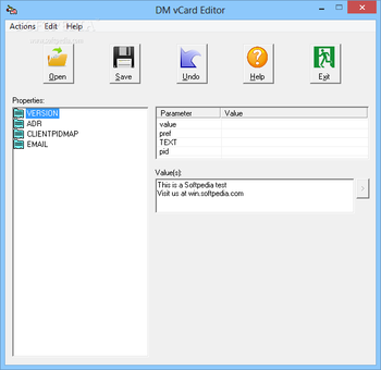 DM vCard Editor screenshot