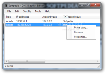 DNS Blacklist Editor screenshot