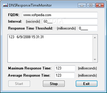 DNS Response Time Monitor screenshot