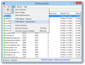 DNSQuerySniffer screenshot 2