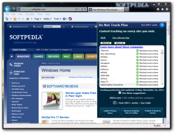 Do Not Track Plus for IE screenshot 2