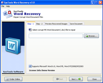 Doc Recover Software screenshot