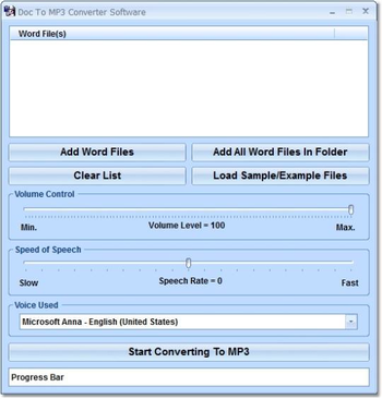 Doc To MP3 Converter Software screenshot
