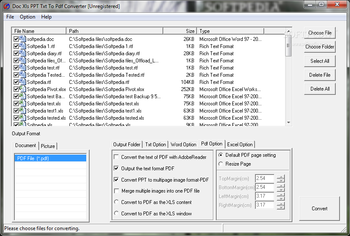 Doc Xls PPT Txt To Pdf Converter screenshot