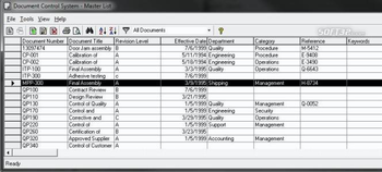 Document Control screenshot