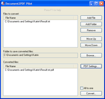 Document2PDF Pilot screenshot 2