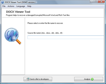 DOCX Viewer Tool screenshot