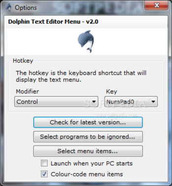 Dolphin Text Editor Menu screenshot 2
