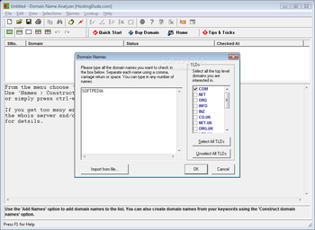 Domain Name Analyzer and Generator screenshot