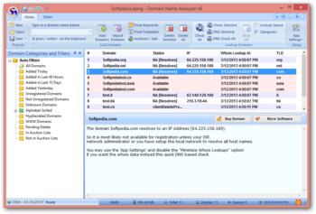 Domain Name Analyzer screenshot
