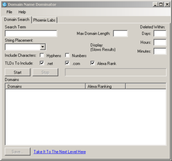 Domain Name Dominator screenshot