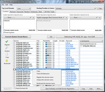 Domain Name Generator Desktop Client screenshot