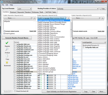 Domain Name Generator Desktop Client screenshot 2