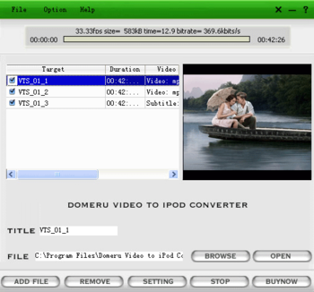 Domeru Video to iPod Converter screenshot 2