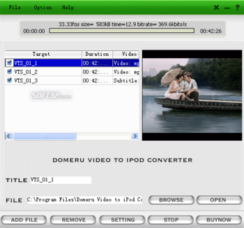 Domeru Video to iPod Converter screenshot 3