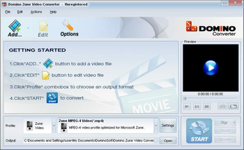 Domino Zune Video Converter screenshot