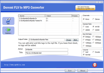 Doremi FLV to MP3 Converter screenshot