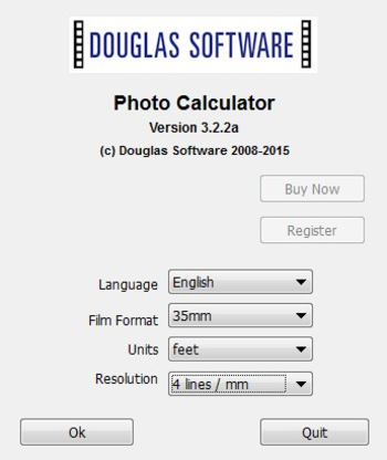 Douglas Photo Calculator screenshot