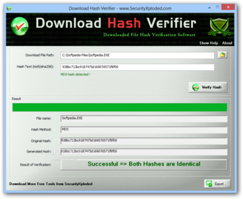 DownloadHashVerifier Portable screenshot