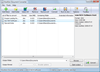 Doxillion Free Office Document File Converter screenshot