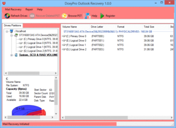 DoxyPro Outlook Recovery screenshot