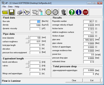 dP Pressure Drop Calculator screenshot