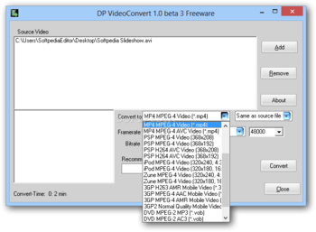 DP VideoConvert screenshot 2