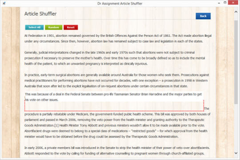 Dr Assignment Article Shuffler screenshot