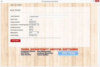 Dr Assignment Auto Writer screenshot