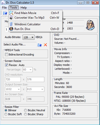 Dr. Divx Calculator screenshot 2