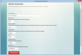 Dr Essay Article Generator screenshot
