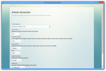 Dr Essay Article Generator screenshot
