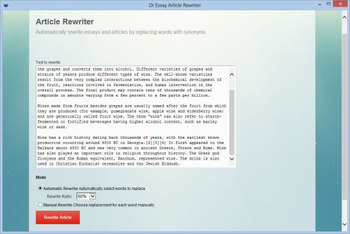 Dr Essay Article Rewriter screenshot