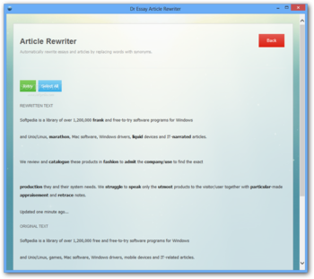 Dr Essay Article Rewriter screenshot 2