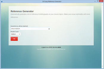 Dr Essay Reference Generator screenshot