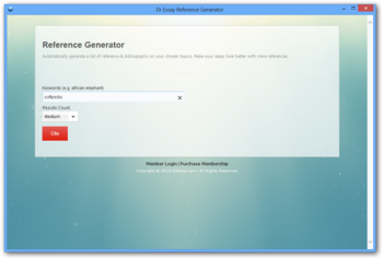 Dr Essay Reference Generator screenshot