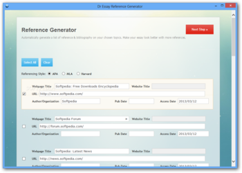 Dr Essay Reference Generator screenshot 2