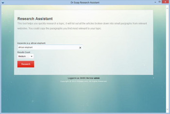 Dr Essay Research Assistant screenshot